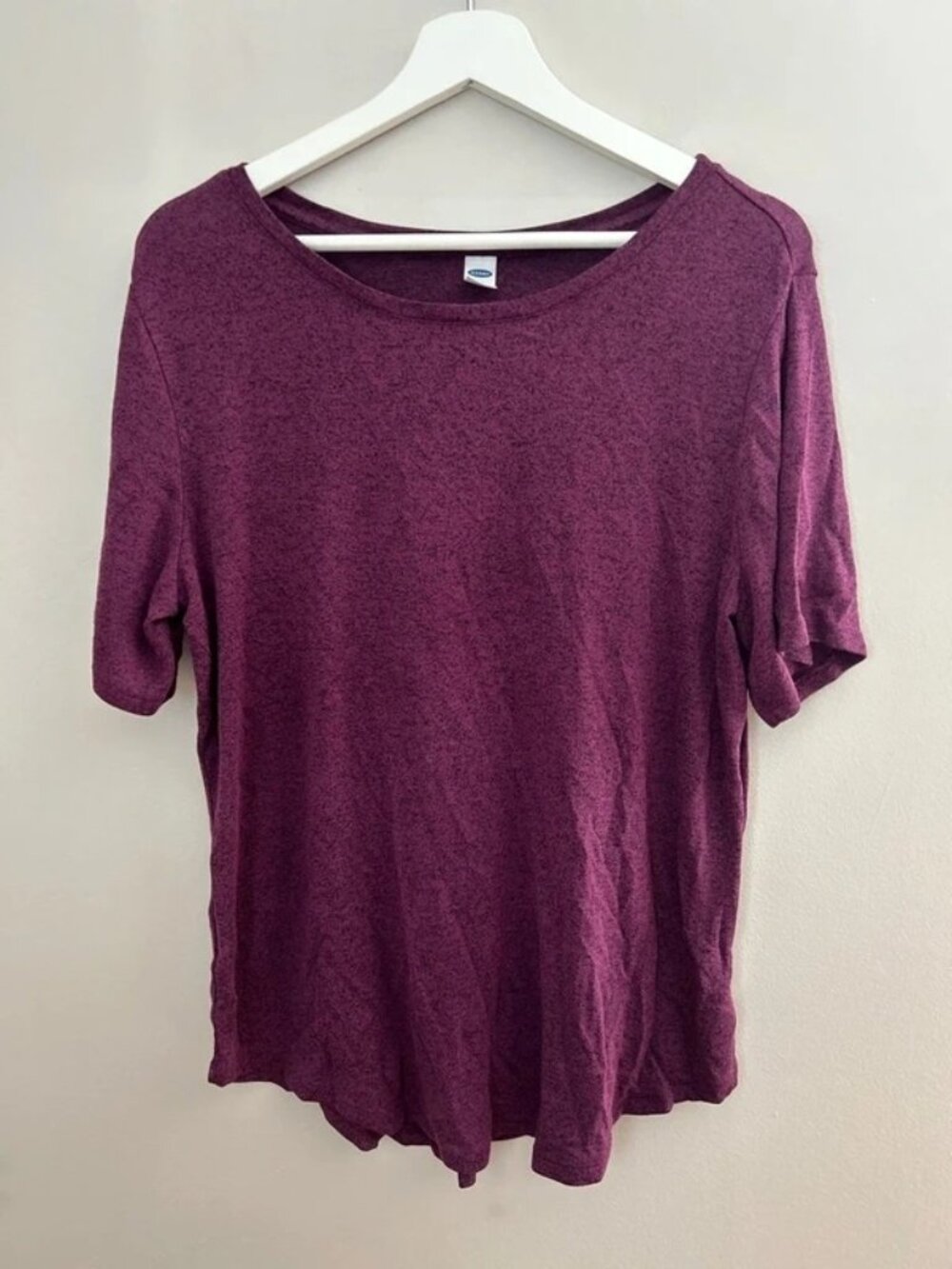 Old Navy Luxe T-shirt Purple Marled Short sleeve Crewneck Knit